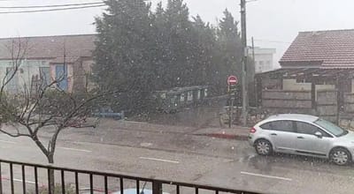 התחלנו: שלג החל לרדת בהר ברכה בשומרון. צפו