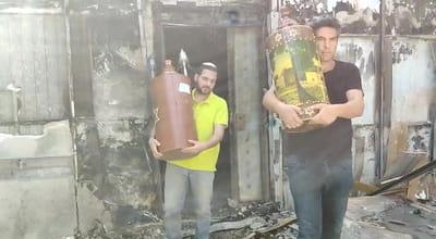 ספר תורה מוצא מבי"כ שרוף בלוד, שבוע שעבר