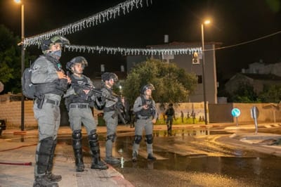 כוחות גדולים של מג"ב הועברו במהלך הלילה ללוד בכדי להחזיר את השקט לעיר (צילום יוסי אלוני / פלאש 90)