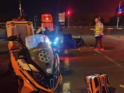 שליח פיצה שרכב על קטנוע נפצע בינוני בכביש 40