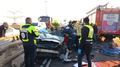 תאונה קשה בכביש 5 למזרח: 2 פצועים קשה