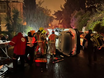 אסון כבד: גבר ואישה נהרגו בהתהפכות רכב בירושלים