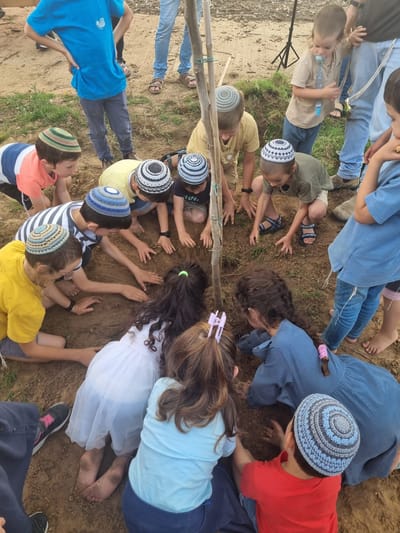 ילדי כרם שלום שתלו עצים בבורות שנפערו מהרקטות