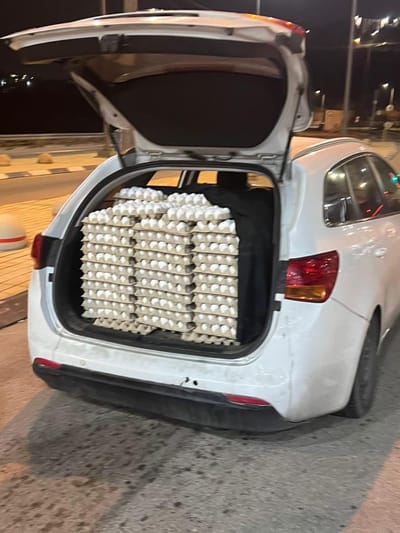 המשטרה תפסה הברחה של 7,000 ביצים