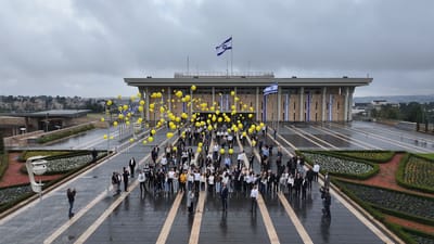 100 ימי שבי: מיצג הזדהות בשערי הכנסת | צפו