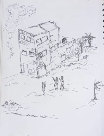 דרך המכחול: הלוחם צייר את אירועי המלחמה בעזה
