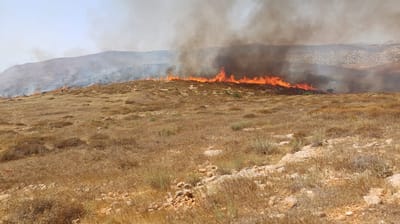 חשד להצתות בשני מוקדים ביו"ש, לוחמי האש הוזנקו