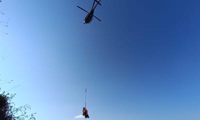 תיעוד: נתקעו בהרי ירושלים וחולצו על ידי מסוק
