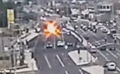 צפו: רגע הנפילה של הכטב"מ ליד נהריה