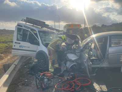דיווח ראשוני: תאונת דרכים קשה בדרום הר חברון