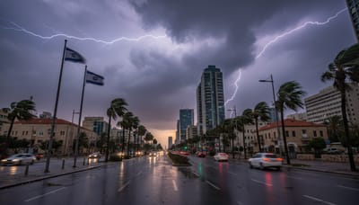 התראה מטאורולוגית: גשם, רוחות ושטפונות: תחזית מזג אוויר