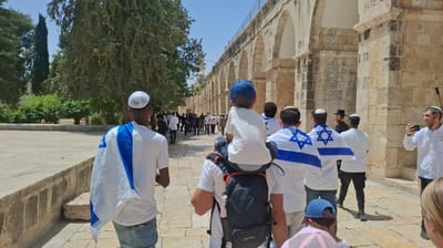 פעילי בידינו עם דגל ישראל בהר הבית