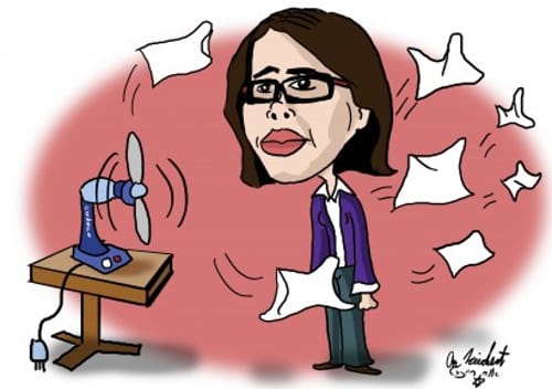 הקריקטורה היומית של אור רייכרט: ענת קם מתאווררת