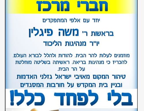 פייגלין טוען: לא קראתי להרוס את המסגדים בהר הבית