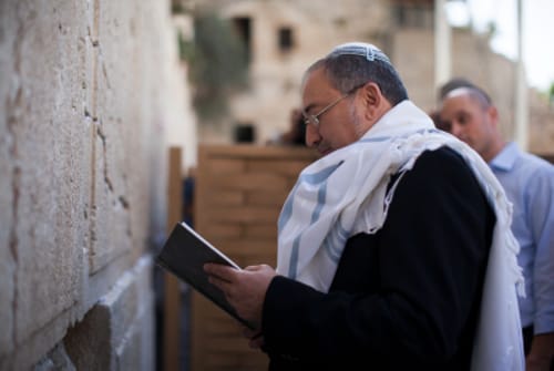 אחרי הזיכוי: ליברמן בתפילה בכותל המערבי