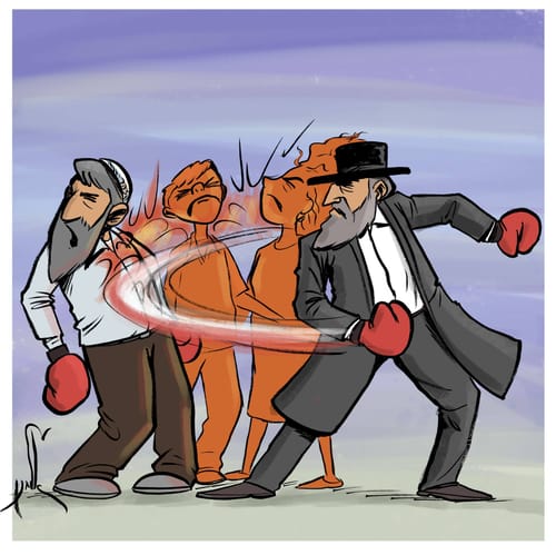 קריקטורה: רישום הנישואים הכוזב בחיפה