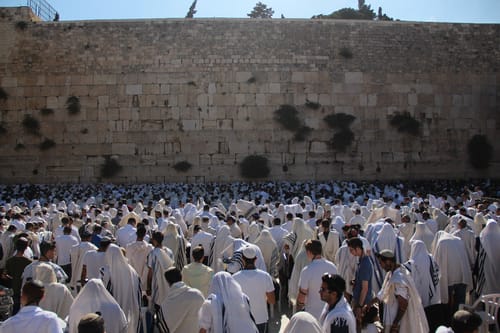 צפו: אלפים בתפילת הישיבות הסרוגות בכותל