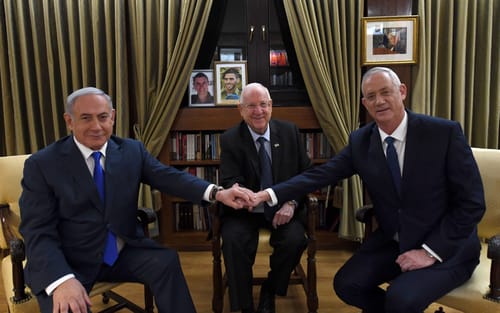 פגישה משולשת: נתניהו וגנץ אצל הנשיא