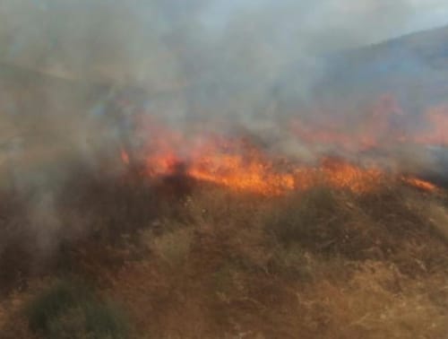 שריפה משתוללת סמוך לכביש 90; כוחות רבים הוקפצו