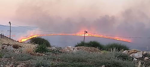 שריפה סמוך לכוכב השחר; חשש מהתפשטות למאחזים