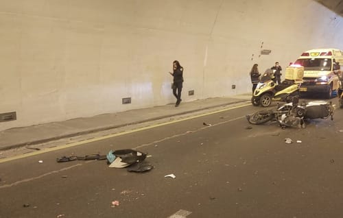 תאונה קטלנית במנהרת הראל: רוכב אופנוע נהרג