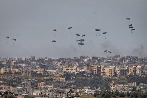 צבא ירדן הודיע: ביצענו 3 הצנחות סיוע ברצועה