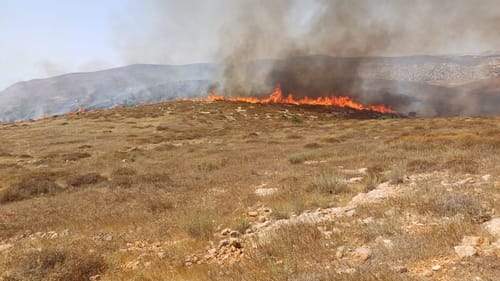 חשד להצתות בשני מוקדים ביו"ש, לוחמי האש הוזנקו