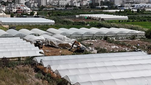 נהרסו חממות פלסטיניות שנבנו ליד בת חפר