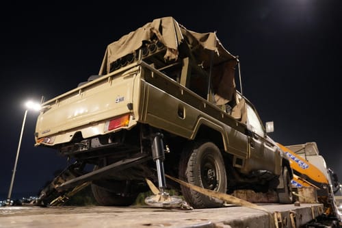 טנדר עם משגרי חיזבאללה נגנב; זה המקום בו הוא אותר