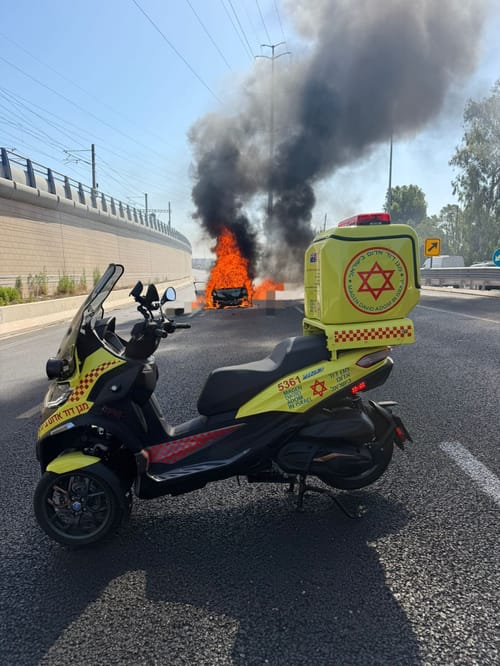 חיסול בנתיבי איילון: רכב התפוצץ במחלף חולון
