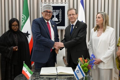 לראשונה: נשיא סומלילנד הגיע לישראל ונפגש עם הרצוג