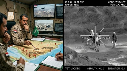 צפו בתיעוד: הסעודים מנהלים קרב בלימה נואש בתימן