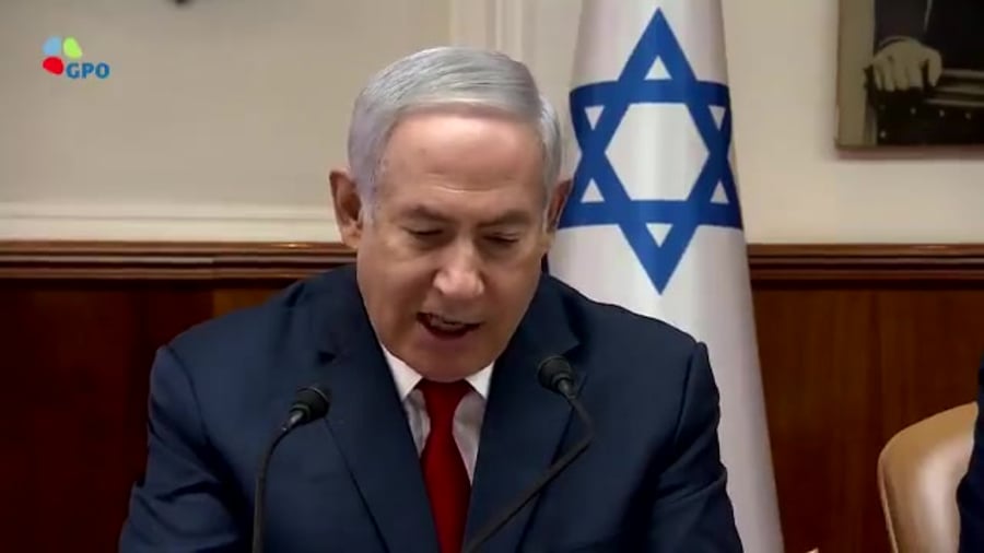 נתניהו ישיבת ממשלה 12.8.18