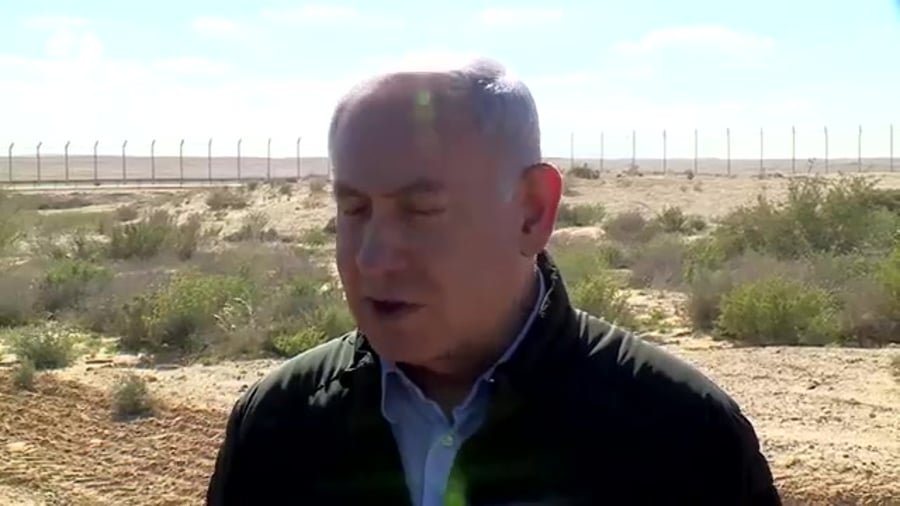 רהמ נתניהו בביקור בגדר הגבול ישראל-מצרים
