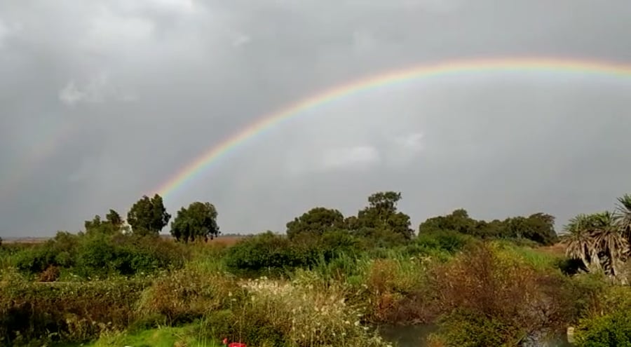 קשת כפולה מעל שמורת הטבע עין אפק. דניאל הייטנר ריכטמן רשות הטבע והגנים