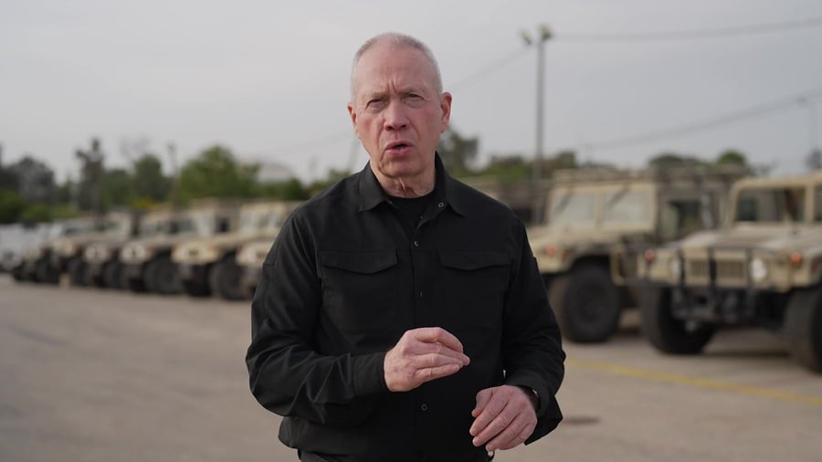דברי שר הביטחון ביחידת הניוד 17-3-2024 � צילום אלעד מלכה