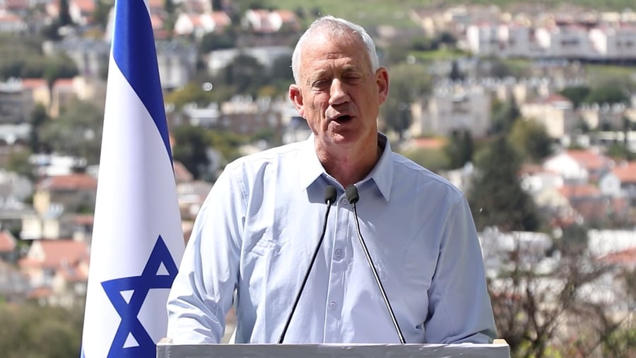 השר גנץ הצהרה לתקשורת בקריית שמונה 25.3