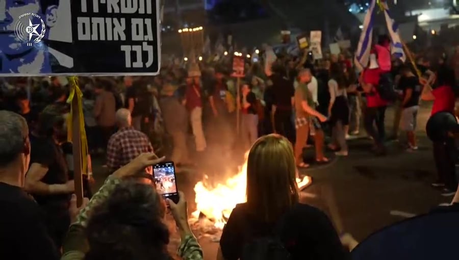 התפרעות מפגינים תל אביב