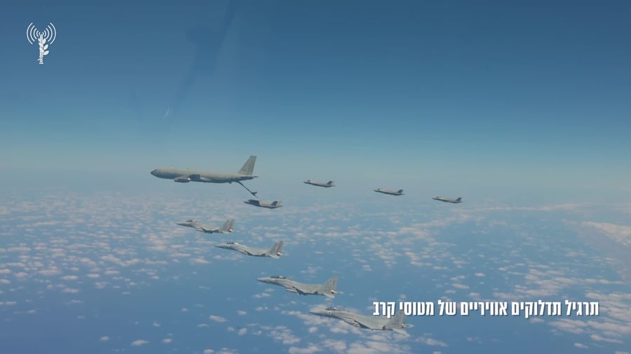 תיעוד מתרגיל תדלוקים אווירים ומטוסי קרב