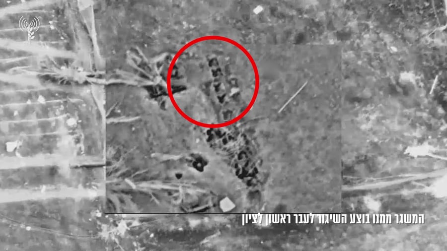 תיעוד מתקיפת המשגר ממנו בוצע השיגור לעבר ראשון לציון