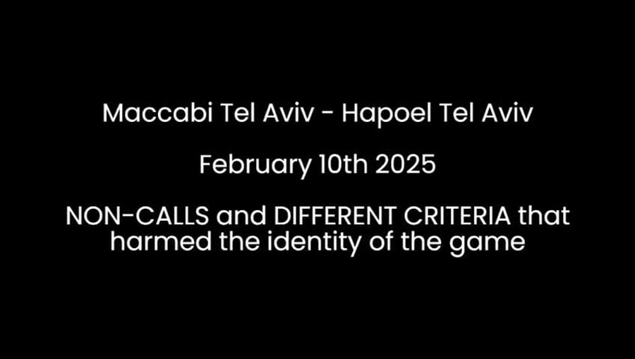 סרטון טעויות השיפוט של הפועל תל אביב | צילום: באדיבות הפועל תל אביב