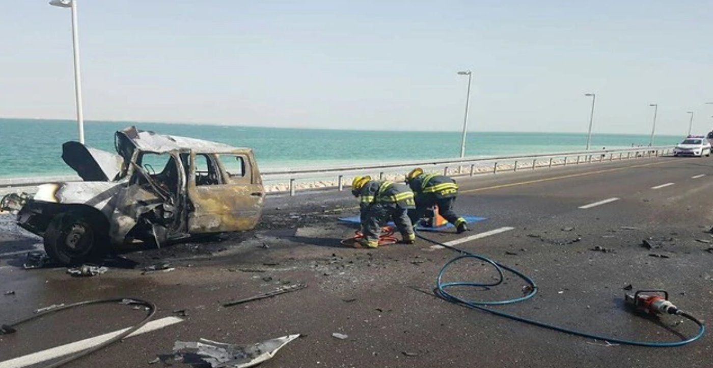 רגע לפני שיחזור התאונה: הנהג הפוגע התמוטט