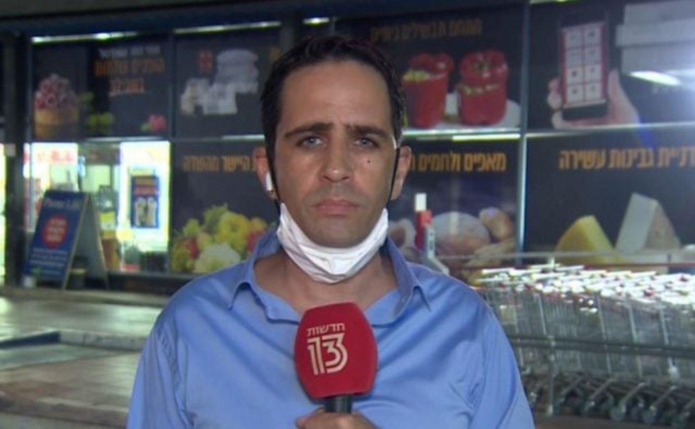 אלמוג בוקר בדיווח בעוד ערב של טרור בעוטף עזה (חדשות 13)