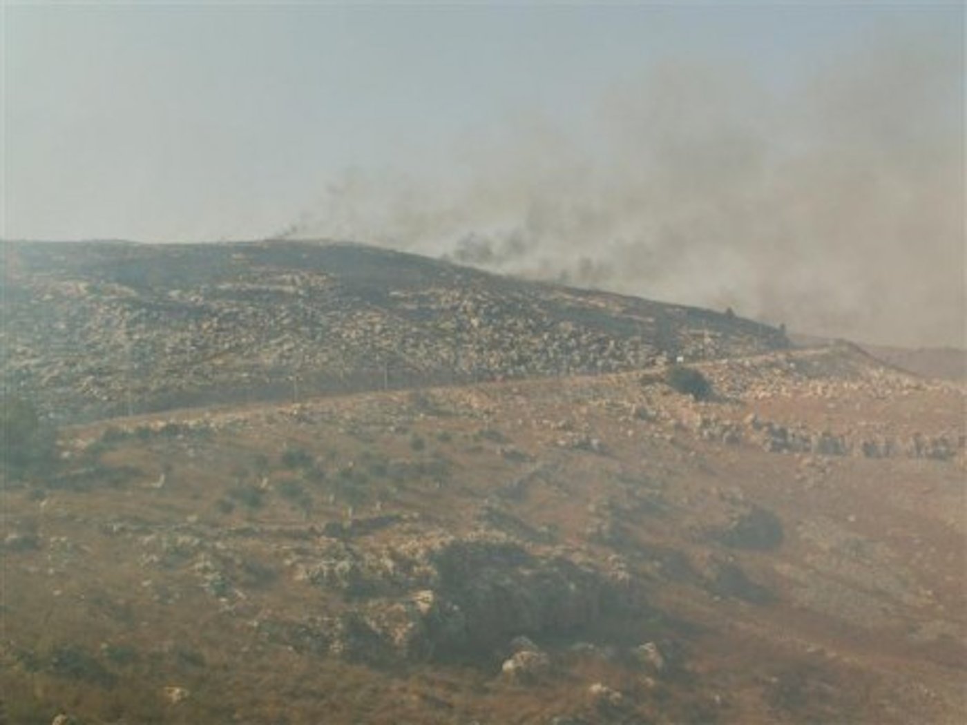 ערבים הציתו שריפה שכמעט והגיעה לבתי 'גבעת רונן'