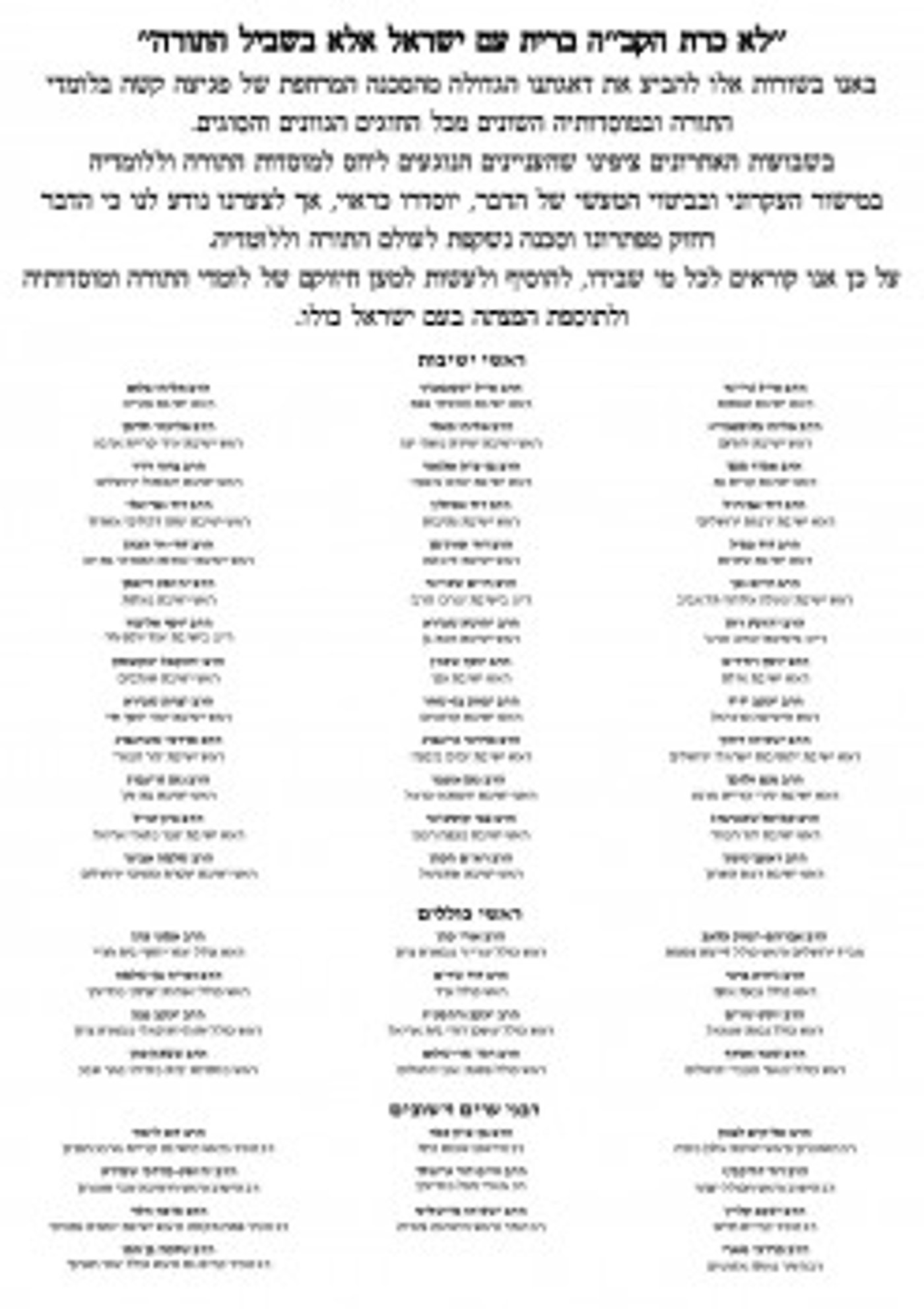 רבני הציונות הדתית: "סכנה מרחפת על עולם התורה"