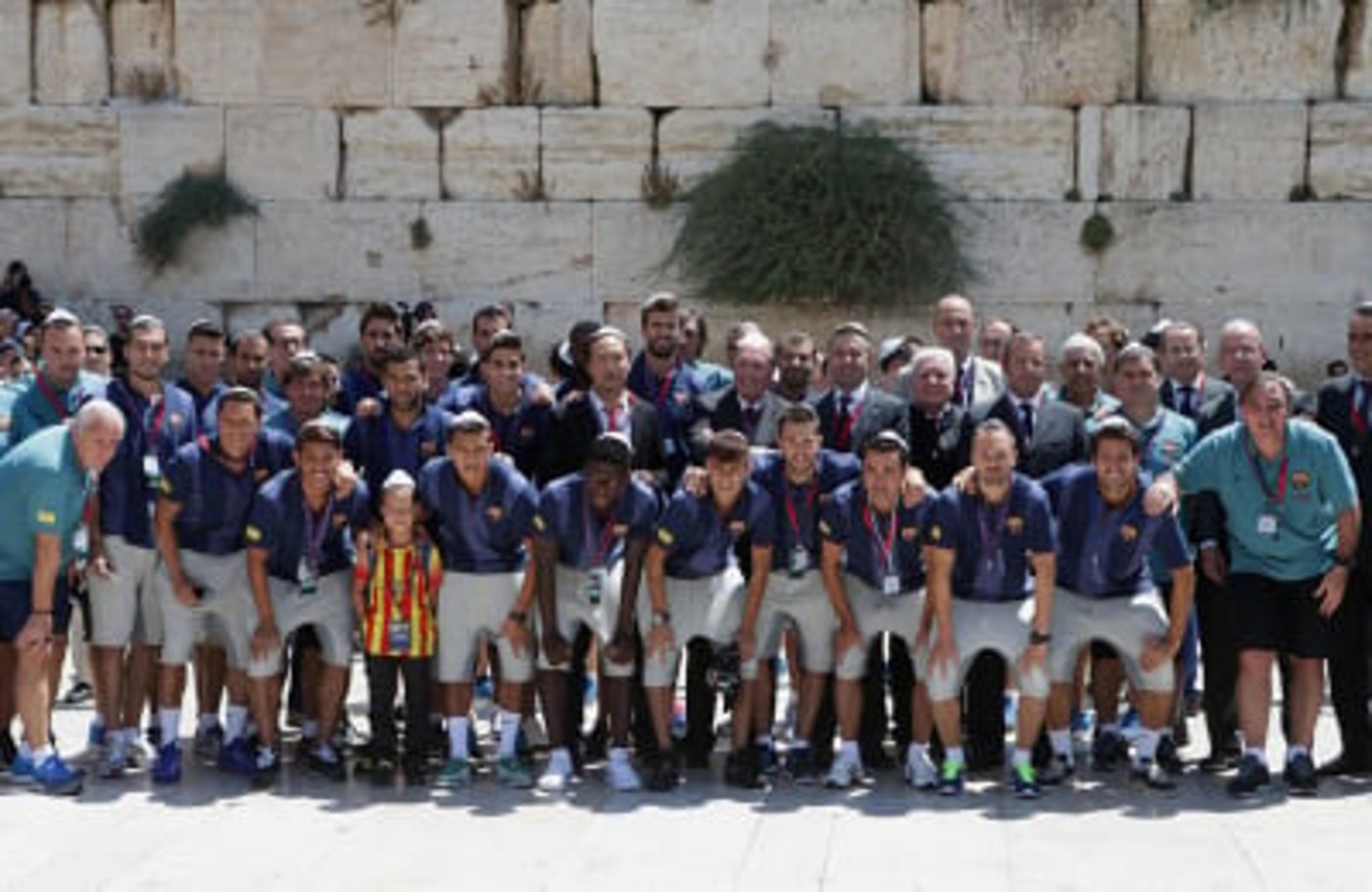 נוסח ספרד: שחקני ברצלונה הגיעו לתפילה בכותל המערבי
