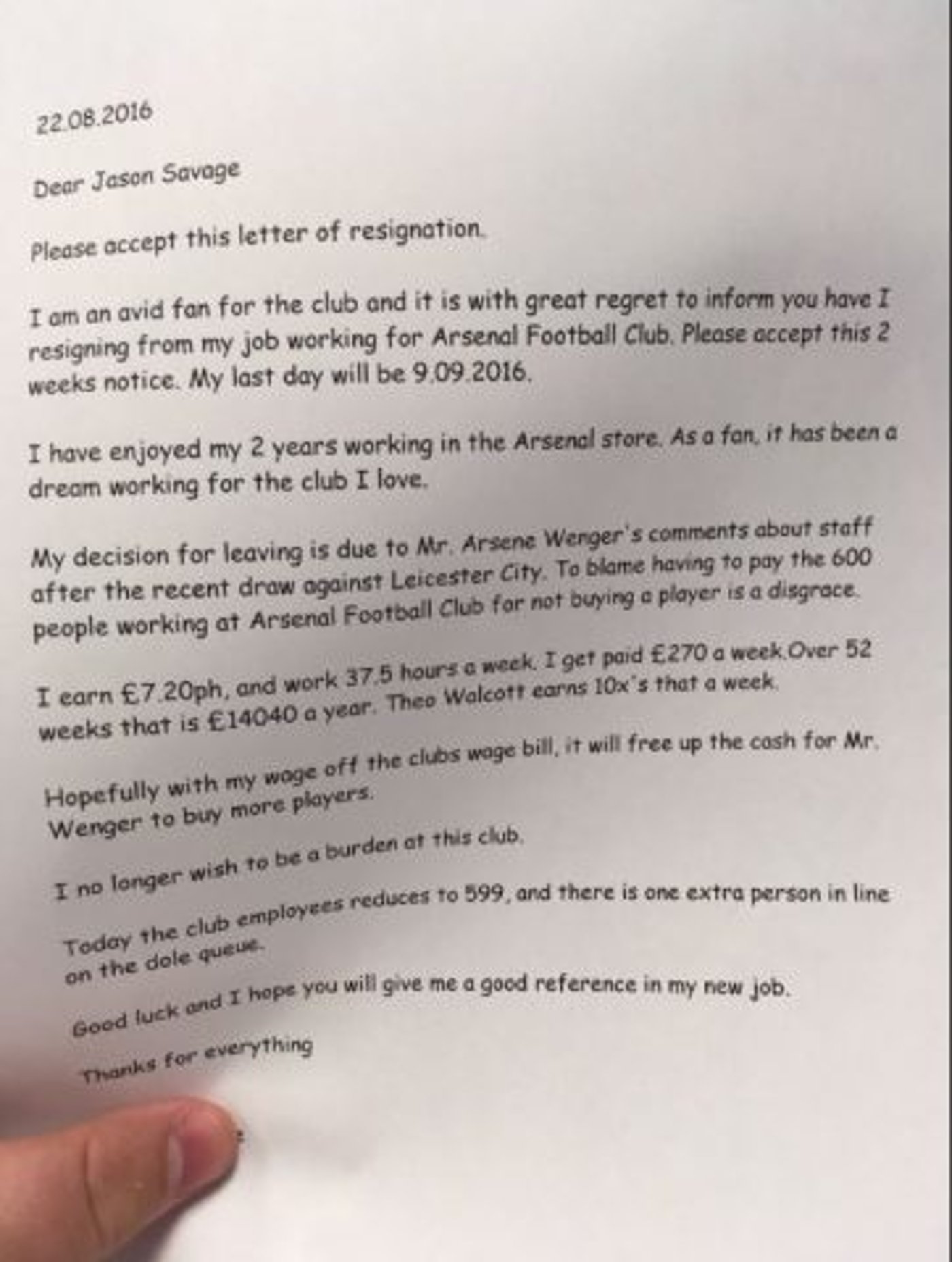צילום: מתוך הטוויטר Arsenal Employee 