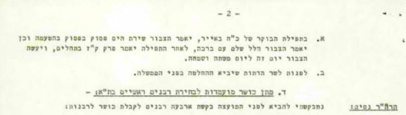 כך קבעה הרבנות הראשית את יום ירושלים בכ"ח באייר
