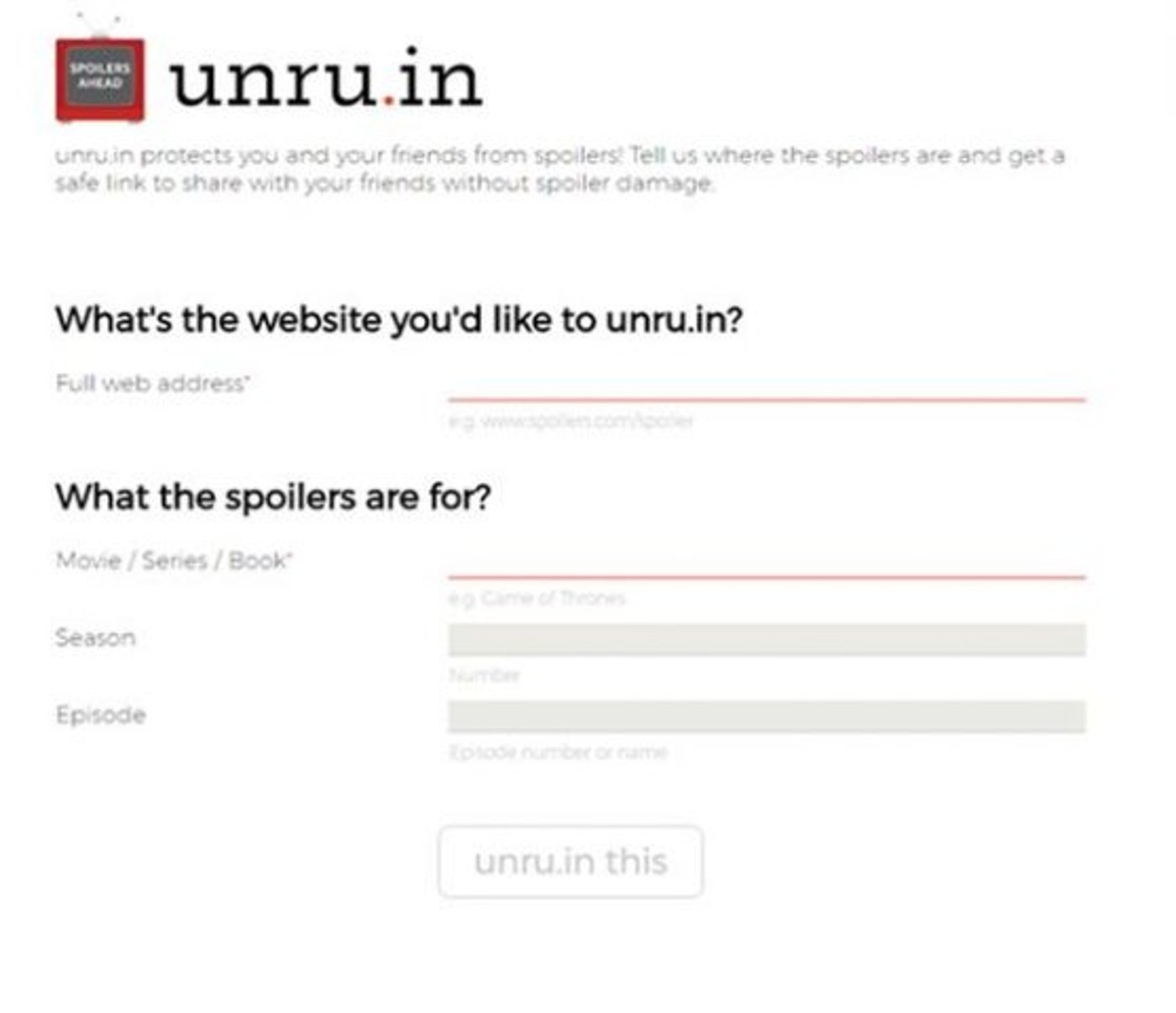 ממשק האתר Unruin (צילום מסך)