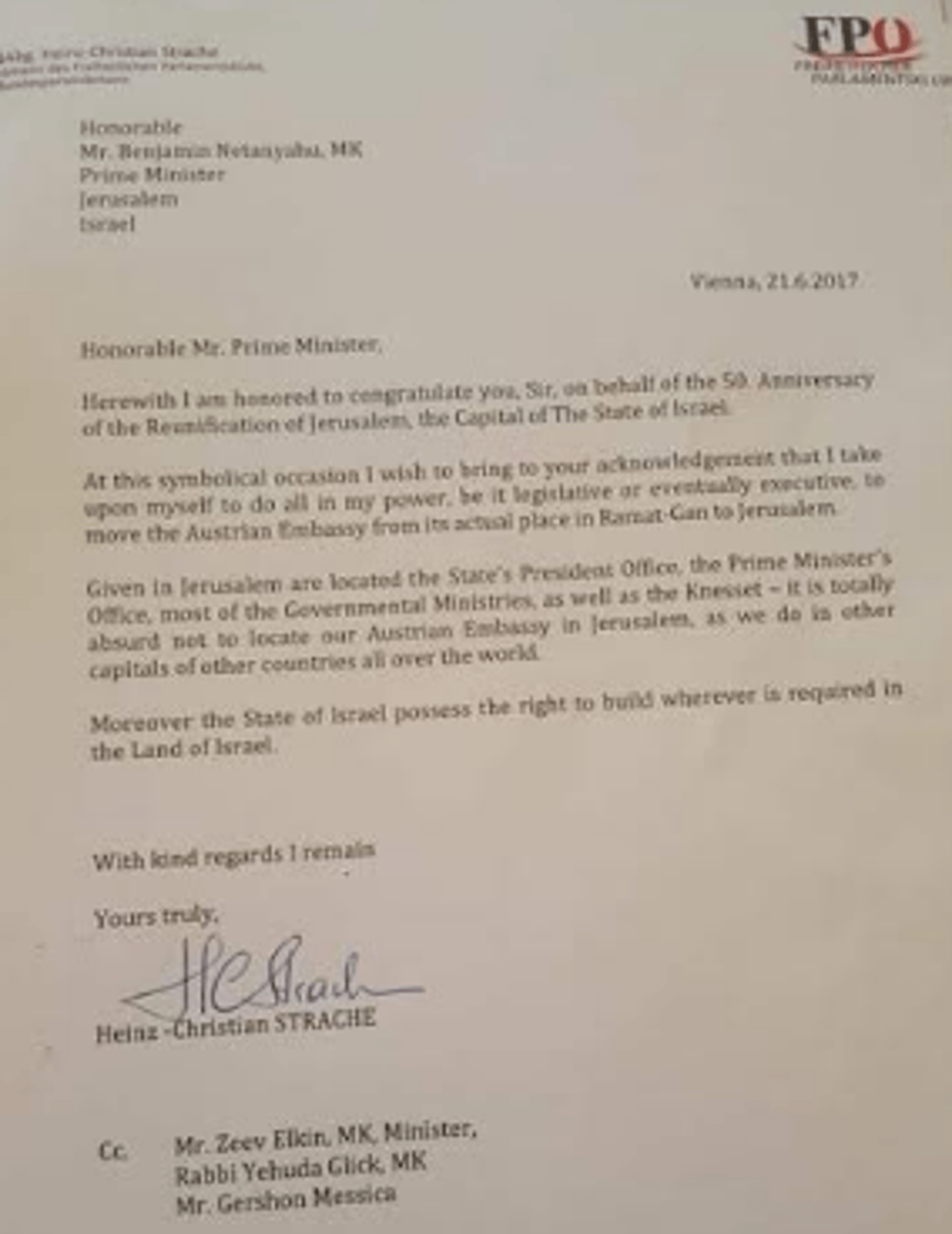 כתב ההתחייבות של המפלגה האוסטרית לקלמנוביץ' ומסיקה